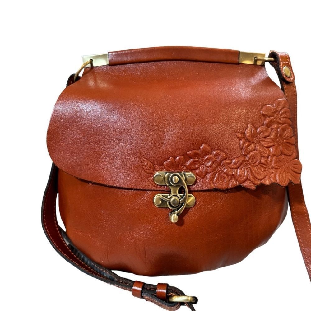 Patricia Nash Burnt Orange Floral Crossbody Bag